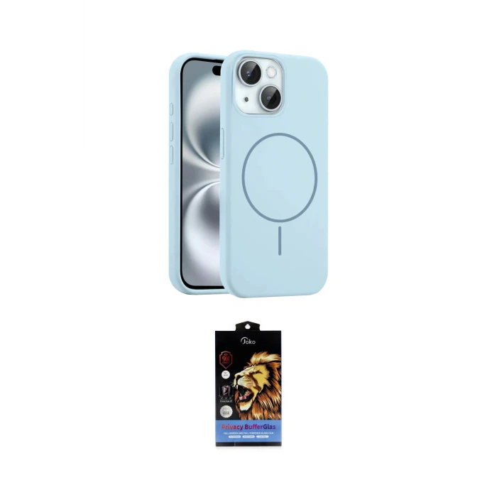 ieg™ iPhone 14 Kılıf Yankı Form Serisi - Siyah Buffer Hayalet Cam Ekran Koruyucu