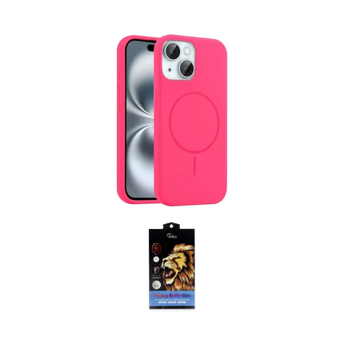 ieg™ iPhone 14 Kılıf Yankı Form Serisi - Siyah Buffer Hayalet Cam Ekran Koruyucu