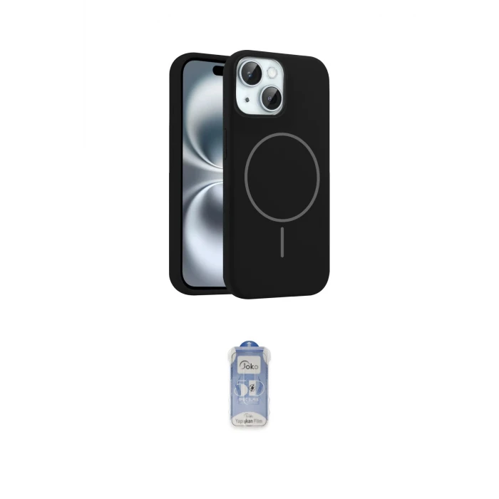 ieg™ iPhone 14 Kılıf Yankı Form Serisi - Siyah Joko Magic 5D Cam