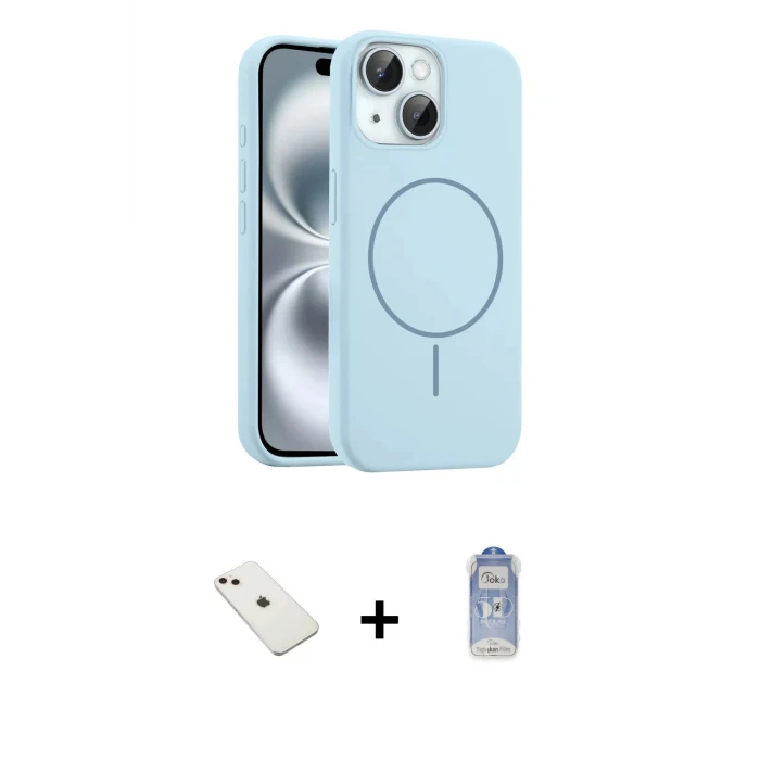 ieg™ iPhone 14 Kılıf Yankı Form Serisi - Siyah Joko Magic 5D Cam + Diamond Kamera Lens - PE