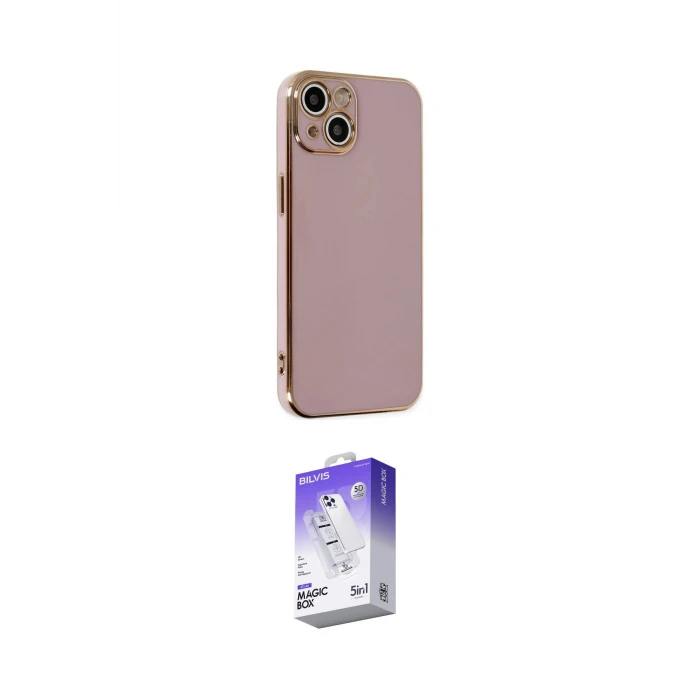 ieg™ iPhone 14 Kılıf Yankı Serisi - Siyah Bilvis 5in1 3D Magic Cam Ekran Koruyucu
