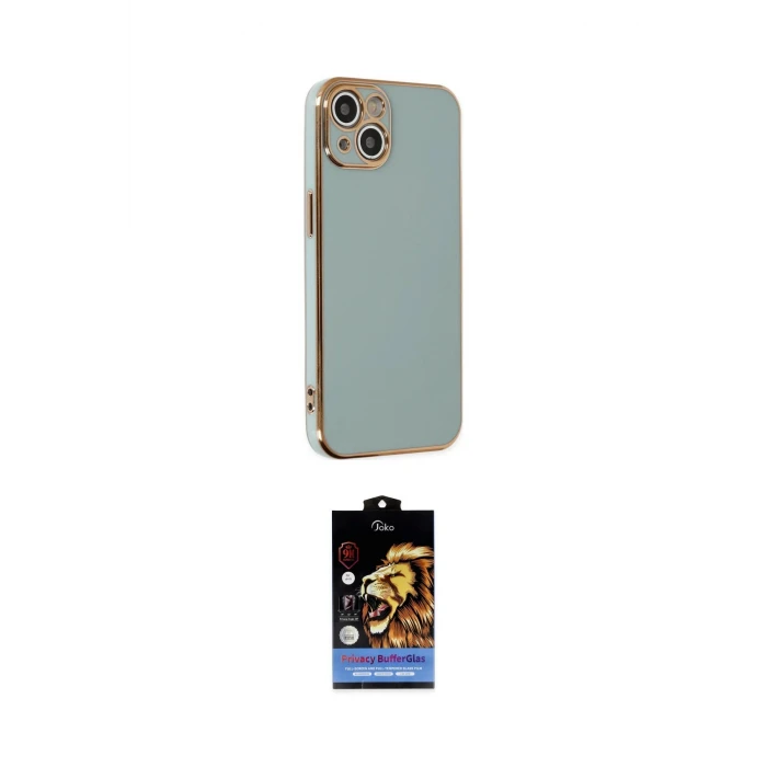 ieg™ iPhone 14 Kılıf Yankı Serisi - Siyah Buffer Hayalet Cam Ekran Koruyucu