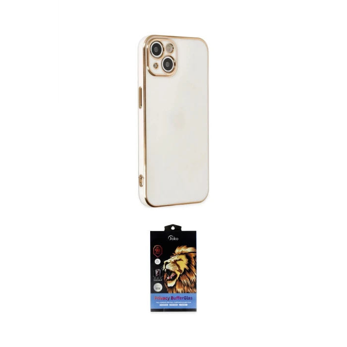 ieg™ iPhone 14 Kılıf Yankı Serisi - Siyah Buffer Hayalet Cam Ekran Koruyucu