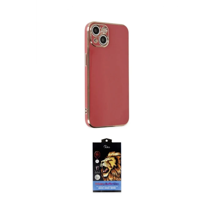 ieg™ iPhone 14 Kılıf Yankı Serisi - Siyah Buffer Hayalet Cam Ekran Koruyucu