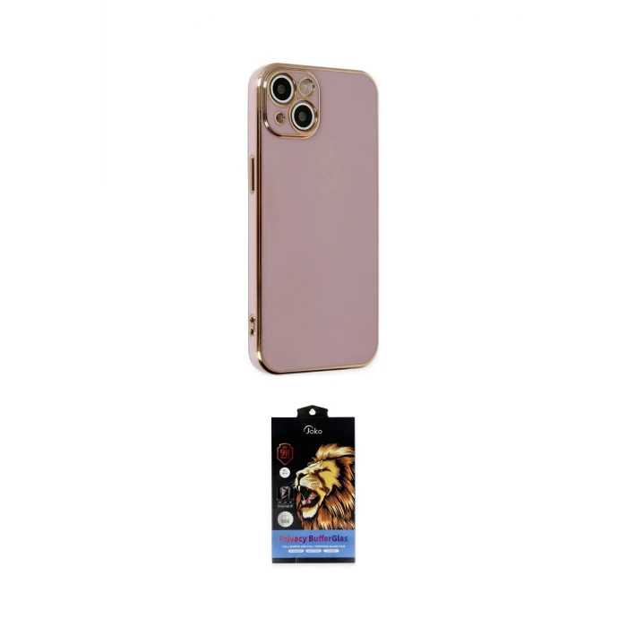 ieg™ iPhone 14 Kılıf Yankı Serisi - Siyah Buffer Hayalet Cam Ekran Koruyucu