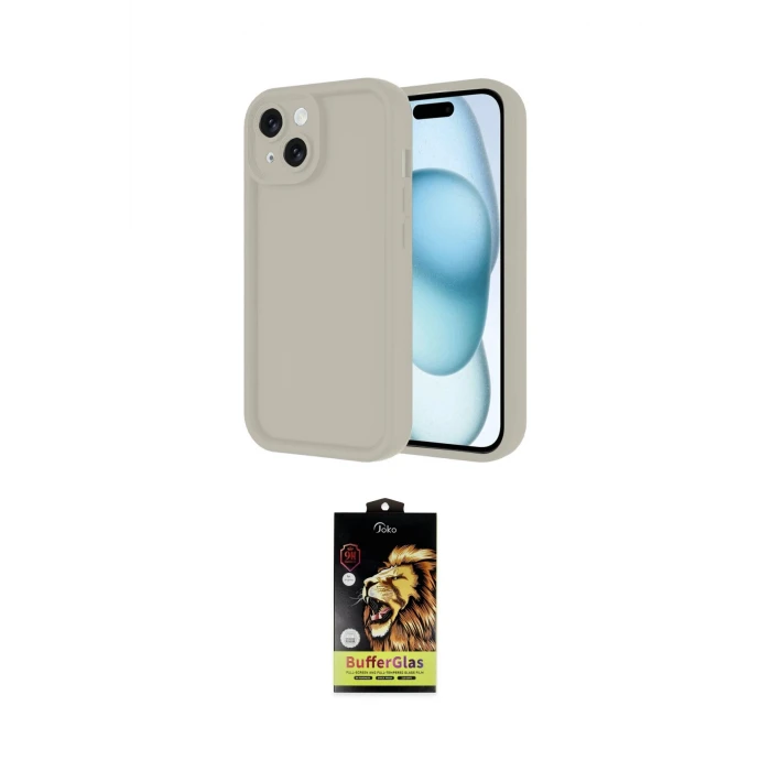 ieg™ iPhone 14 Kılıf Yankı Yansıma Özel Seri - Siyah Buffer Cam Ekran Koruyucu