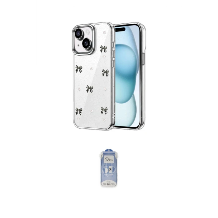 ieg™ iPhone 14 Kılıf Yörünge Form - Siyah Joko Magic 5D Cam