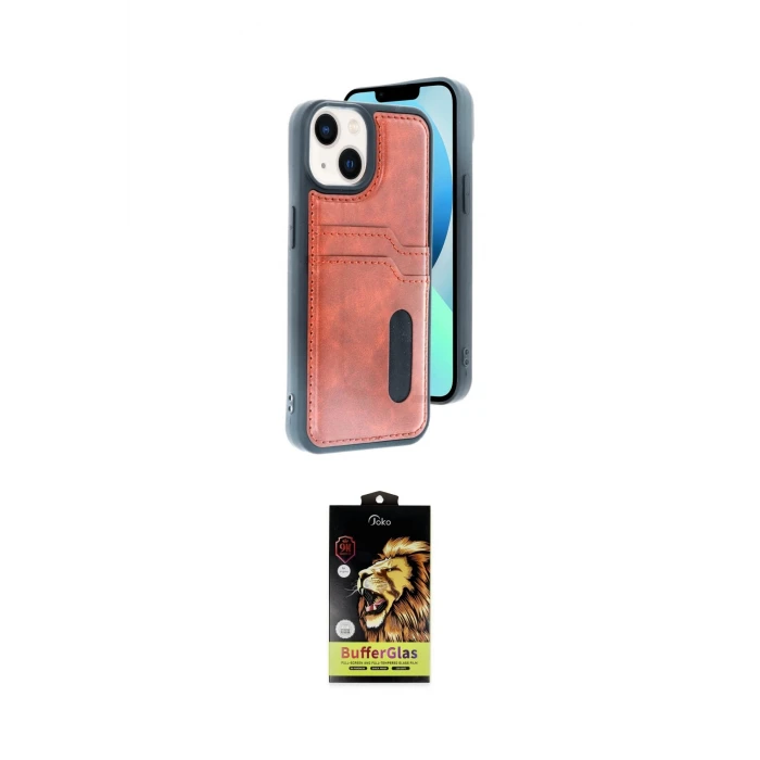 ieg™ iPhone 14 Kılıf Yörünge Işık Serisi - Siyah Buffer Cam Ekran Koruyucu