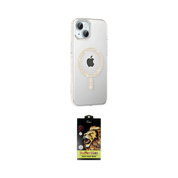 ieg™ iPhone 14 Kılıf Yörünge Koleksiyonu - Siyah Buffer Cam Ekran Koruyucu