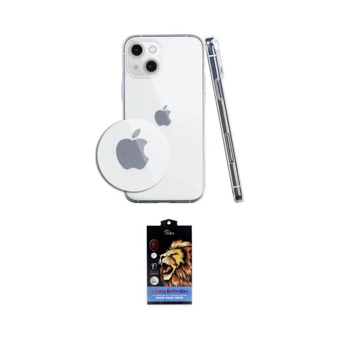 ieg™ iPhone 14 Kılıf Zirve Doku - Siyah Buffer Hayalet Cam Ekran Koruyucu