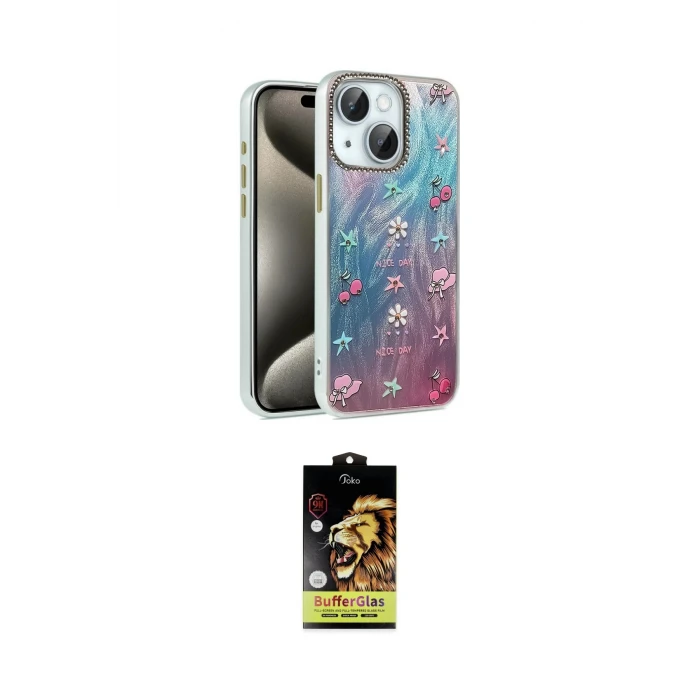 ieg™ iPhone 14 Kılıf Zirve Modern Prime - Siyah Buffer Cam Ekran Koruyucu