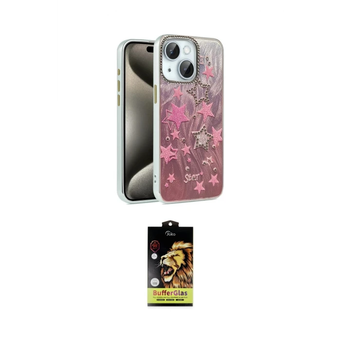 ieg™ iPhone 14 Kılıf Zirve Modern Prime - Siyah Buffer Cam Ekran Koruyucu