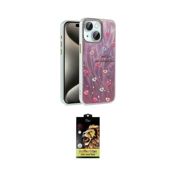 ieg™ iPhone 14 Kılıf Zirve Modern Prime - Siyah Buffer Cam Ekran Koruyucu