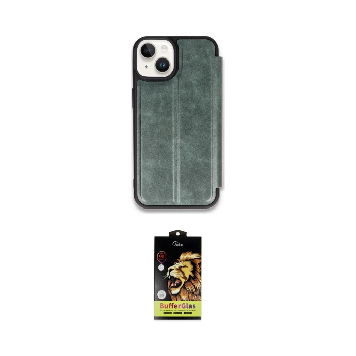 ieg™ iPhone 14 Kılıf Zirve Yansıma Serisi - Siyah Buffer Cam Ekran Koruyucu