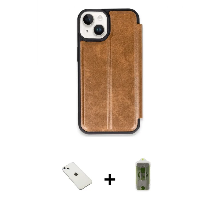 ieg™ iPhone 14 Kılıf Zirve Yansıma Serisi - Siyah Joko Magic 5D Hayalet Cam + Diamond Kamera Lens - SABE