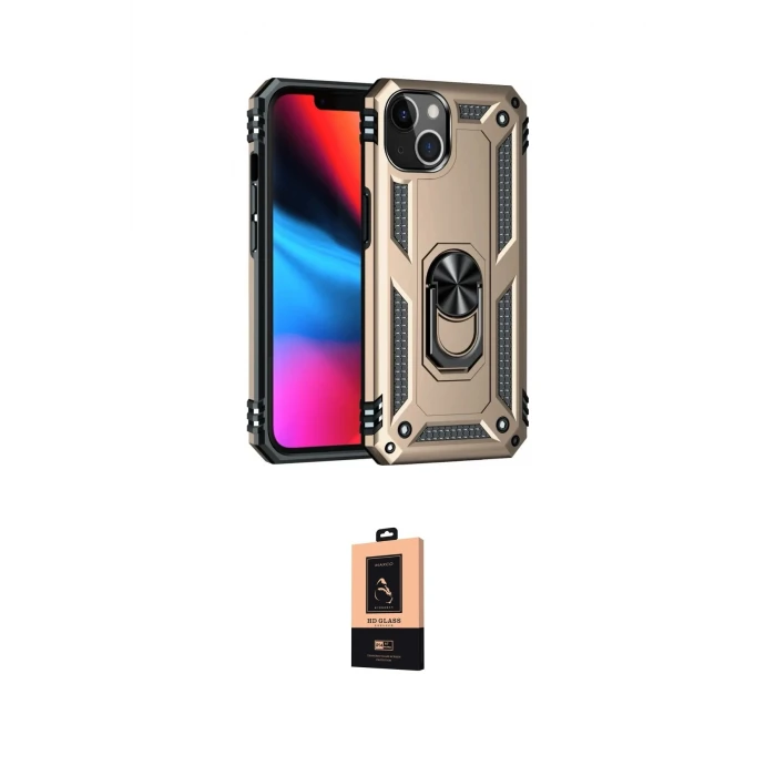 ieg™ iPhone 14 Plus Kılıf Ahenk Klasik Koleksiyonu - Şeffaf Maxco Cam Ekran Koruyucu