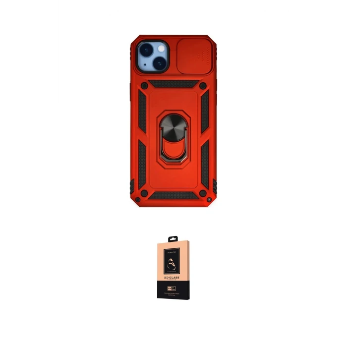 ieg™ iPhone 14 Plus Kılıf Ahenk Klasik - Şeffaf Maxco Cam Ekran Koruyucu