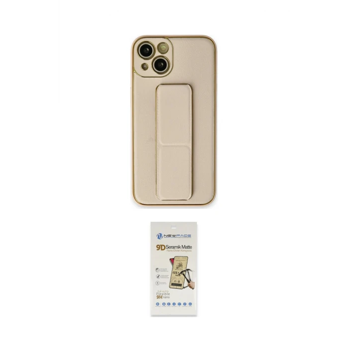 ieg™ iPhone 14 Plus Kılıf Akış Doku - Siyah Mat Seramik Nano Ekran Koruyucu