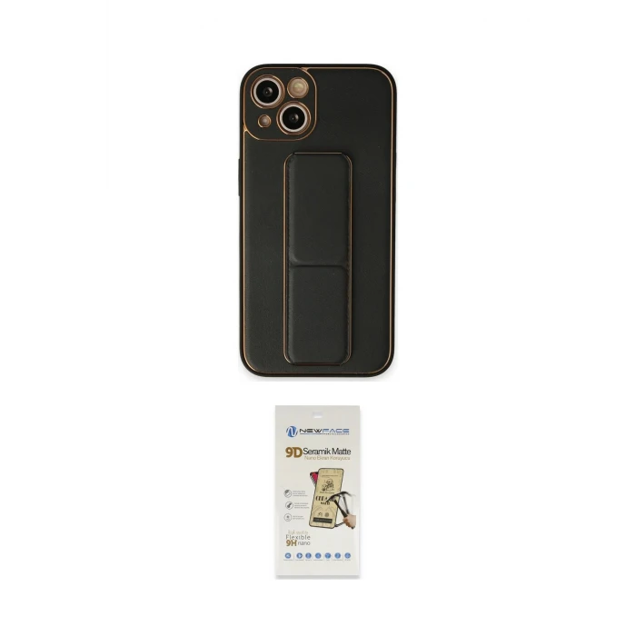 ieg™ iPhone 14 Plus Kılıf Akış Doku - Siyah Mat Seramik Nano Ekran Koruyucu