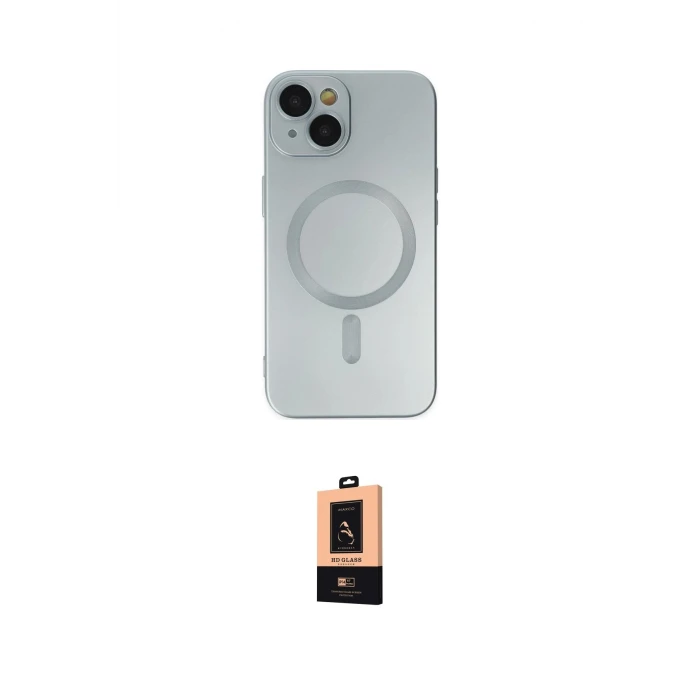 ieg™ iPhone 14 Plus Kılıf Akış Minimal Özel Seri - Şeffaf Maxco Cam Ekran Koruyucu