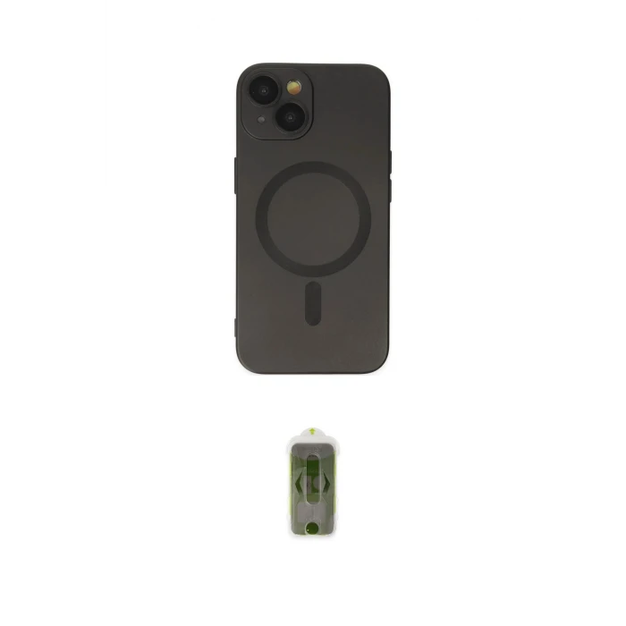 ieg™ iPhone 14 Plus Kılıf Akış Minimal Özel Seri - Siyah Joko Magic 5D Hayalet Cam