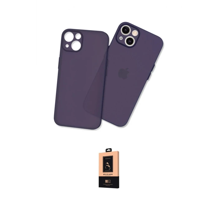 ieg™ iPhone 14 Plus Kılıf Atlas Minimal Prime - Şeffaf Maxco Cam Ekran Koruyucu