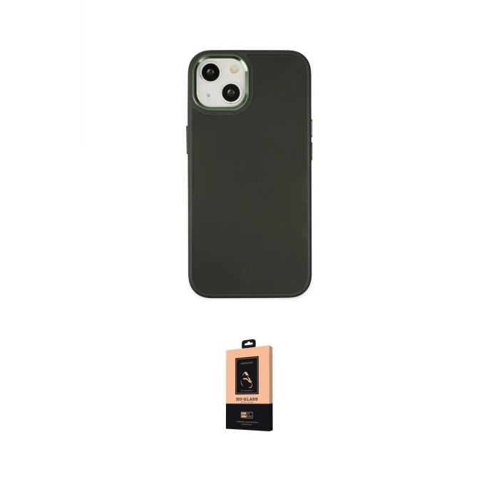 ieg™ iPhone 14 Plus Kılıf Çekirdek Çizgi - Şeffaf Maxco Cam Ekran Koruyucu