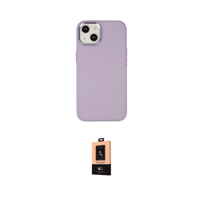 ieg™ iPhone 14 Plus Kılıf Çekirdek Çizgi - Şeffaf Maxco Cam Ekran Koruyucu