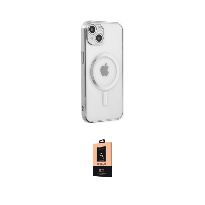 ieg™ iPhone 14 Plus Kılıf Doruk Minimal - Şeffaf Maxco Cam Ekran Koruyucu
