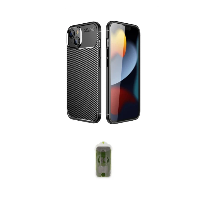 ieg™ iPhone 14 Plus Kılıf Eksen Form Prime - Siyah Joko Magic 5D Hayalet Cam