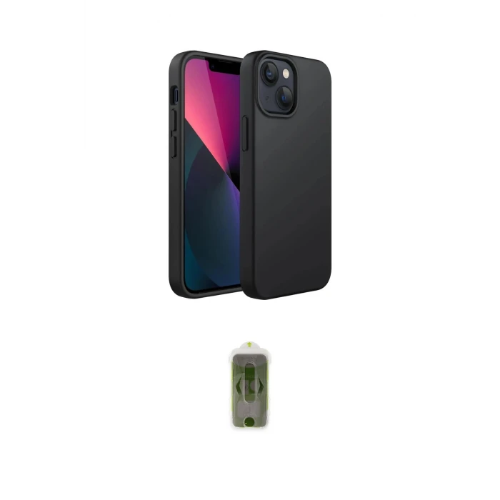 ieg™ iPhone 14 Plus Kılıf Kozmos Yansıma Özel Seri - Siyah Joko Magic 5D Hayalet Cam