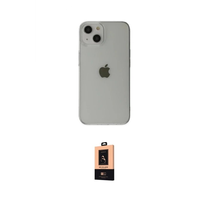 ieg™ iPhone 14 Plus Kılıf Kutup Doku Koleksiyonu - Şeffaf Maxco Cam Ekran Koruyucu