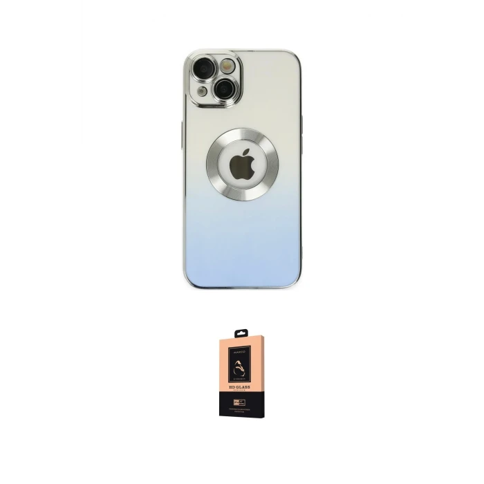 ieg™ iPhone 14 Plus Kılıf Kutup Yansıma Özel Seri - Şeffaf Maxco Cam Ekran Koruyucu