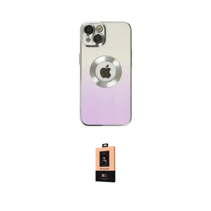ieg™ iPhone 14 Plus Kılıf Kutup Yansıma Özel Seri - Şeffaf Maxco Cam Ekran Koruyucu