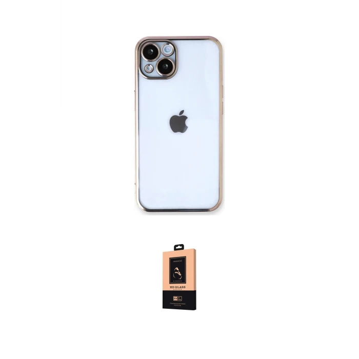 ieg™ iPhone 14 Plus Kılıf Vadi Minimal - Şeffaf Maxco Cam Ekran Koruyucu
