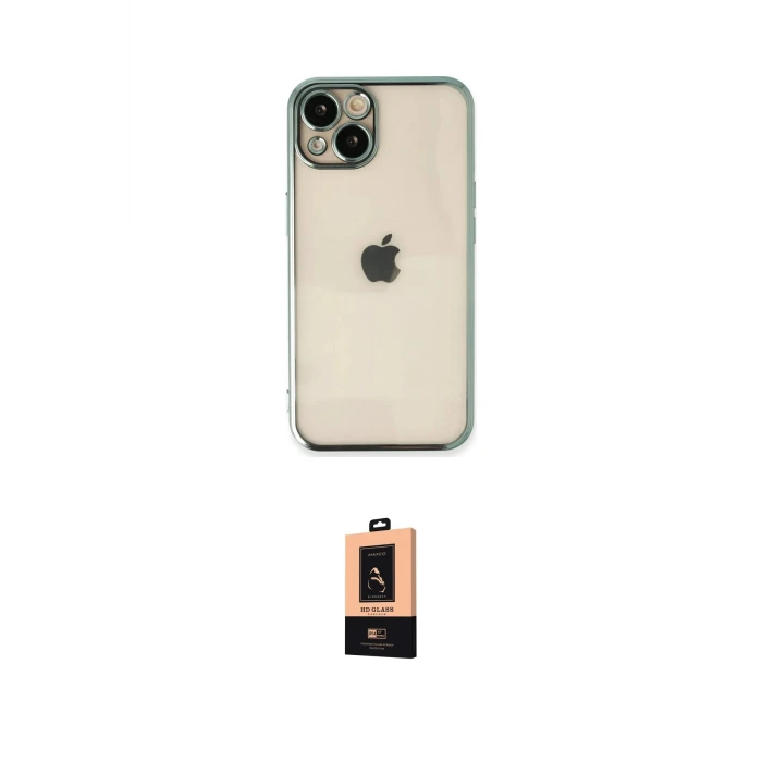 ieg™ iPhone 14 Plus Kılıf Vadi Minimal - Şeffaf Maxco Cam Ekran Koruyucu