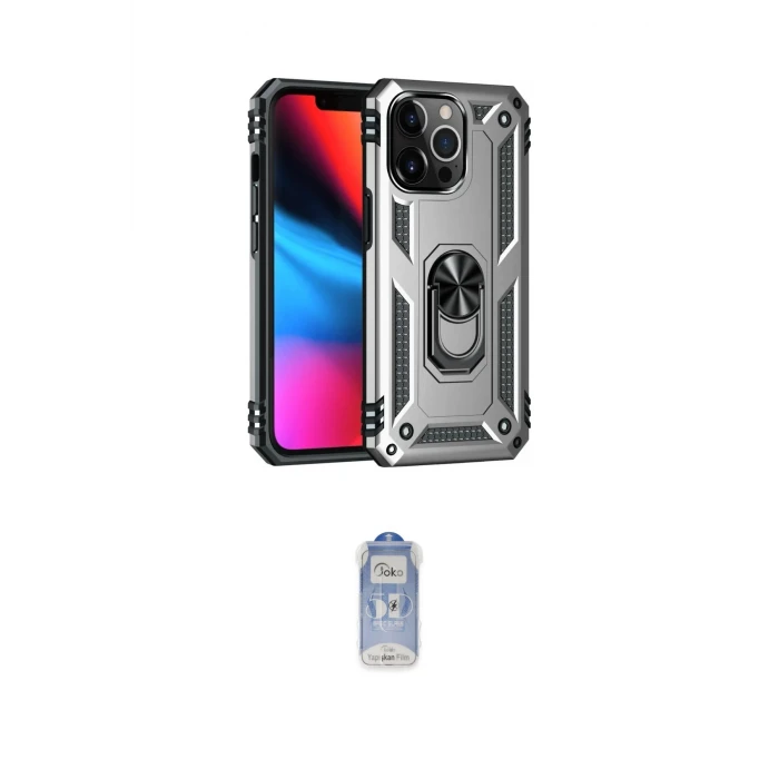 ieg™ iPhone 14 Pro Kılıf Ahenk Klasik Koleksiyonu - Siyah Joko Magic 5D Cam