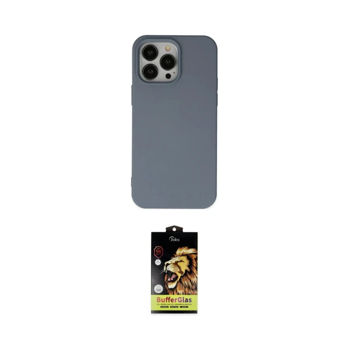 ieg™ iPhone 14 Pro Kılıf Ahenk Serisi - Siyah Buffer Cam Ekran Koruyucu