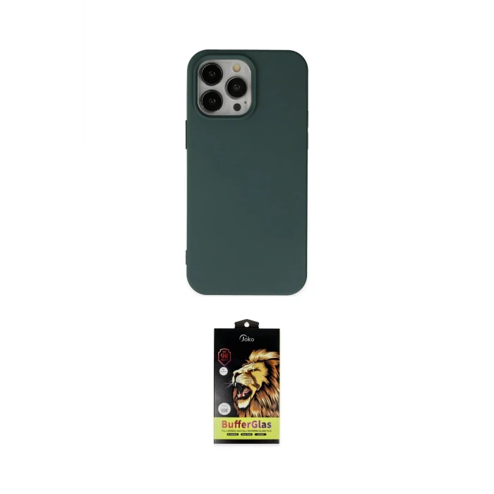 ieg™ iPhone 14 Pro Kılıf Ahenk Serisi - Siyah Buffer Cam Ekran Koruyucu