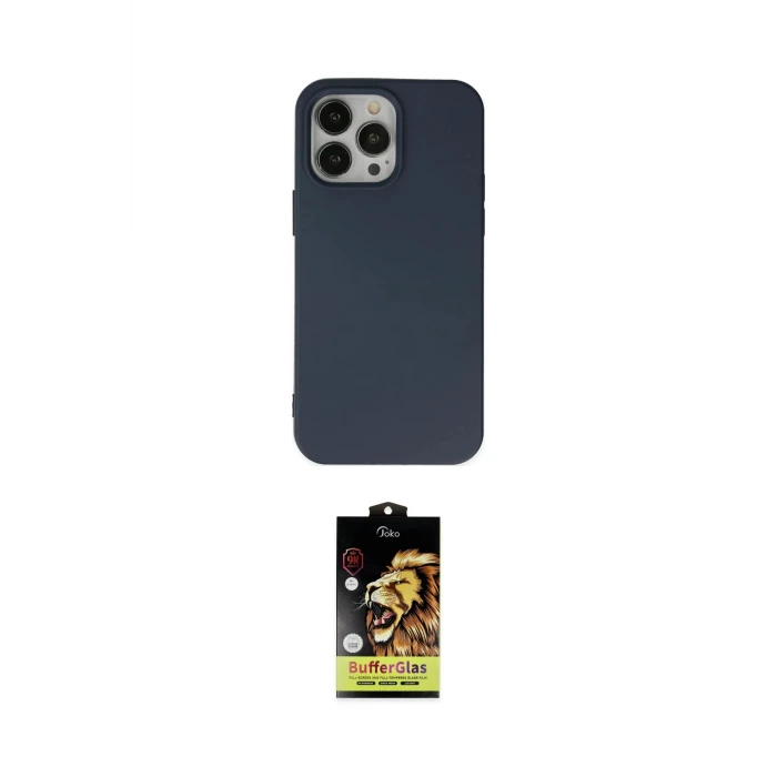 ieg™ iPhone 14 Pro Kılıf Ahenk Serisi - Siyah Buffer Cam Ekran Koruyucu