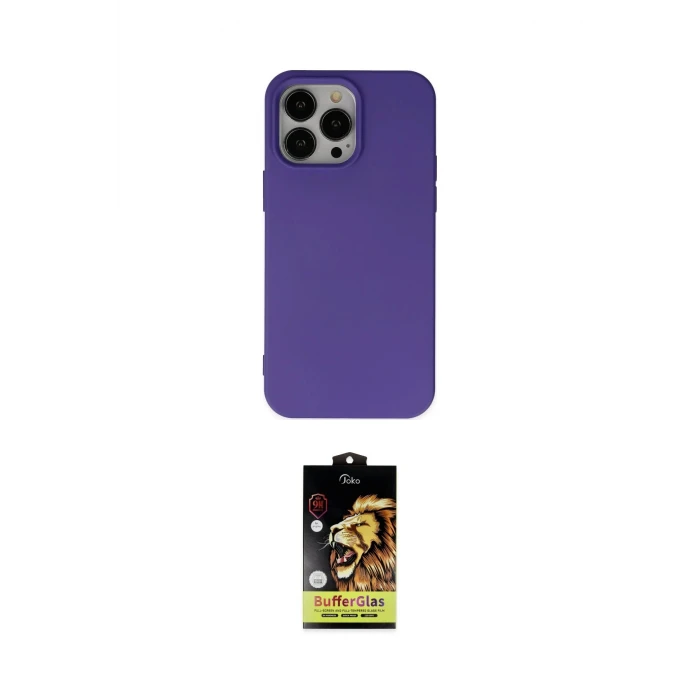 ieg™ iPhone 14 Pro Kılıf Ahenk Serisi - Siyah Buffer Cam Ekran Koruyucu