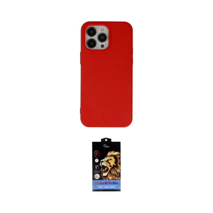 ieg™ iPhone 14 Pro Kılıf Ahenk Serisi - Siyah Buffer Hayalet Cam Ekran Koruyucu