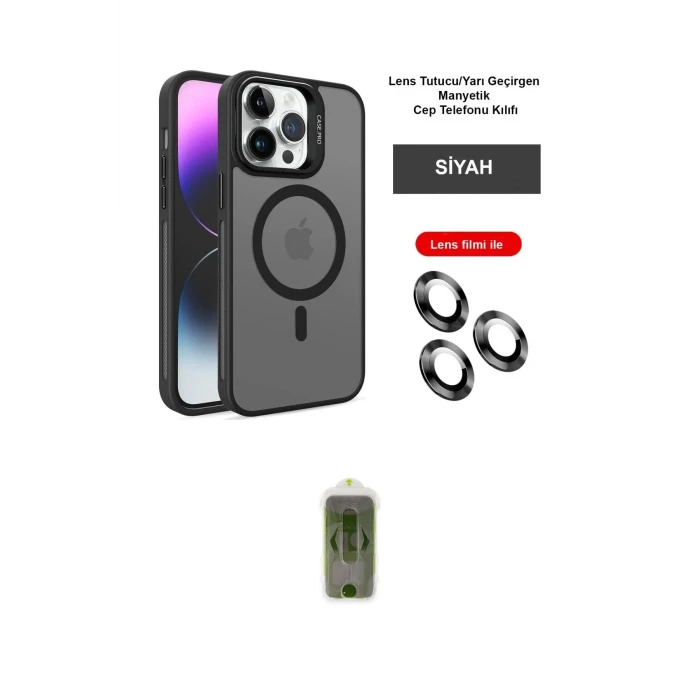 ieg™ iPhone 14 Pro Kılıf Akış Form - Siyah Joko Magic 5D Hayalet Cam
