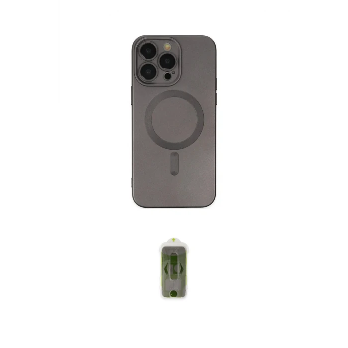 ieg™ iPhone 14 Pro Kılıf Akış Minimal Özel Seri - Siyah Joko Magic 5D Hayalet Cam