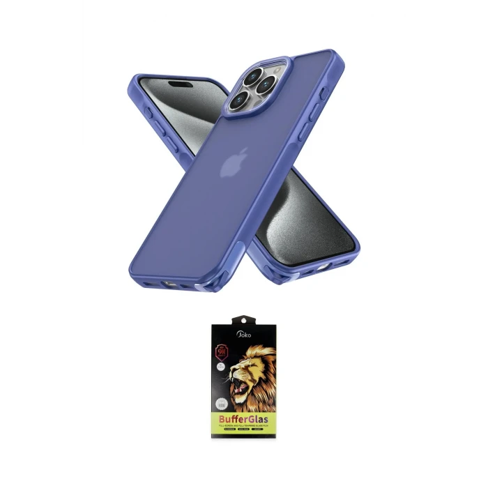 ieg™ iPhone 14 Pro Kılıf Atlas Form - Siyah Buffer Cam Ekran Koruyucu