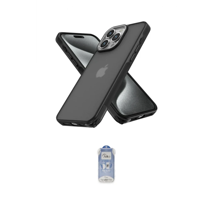 ieg™ iPhone 14 Pro Kılıf Atlas Form - Siyah Joko Magic 5D Cam