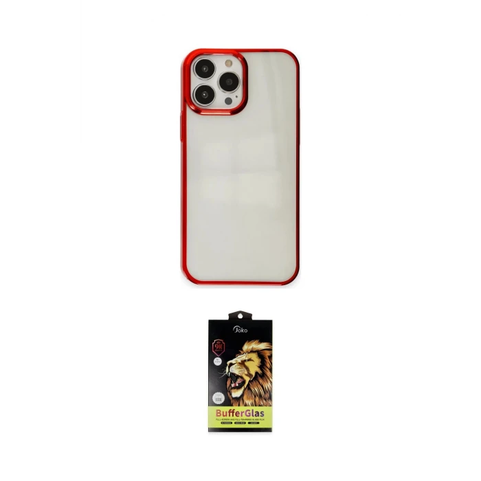 ieg™ iPhone 14 Pro Kılıf Doruk Doku Prime - Siyah Buffer Cam Ekran Koruyucu