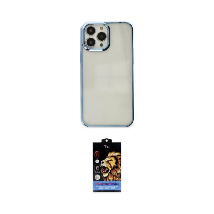 ieg™ iPhone 14 Pro Kılıf Doruk Doku Prime - Siyah Buffer Hayalet Cam Ekran Koruyucu