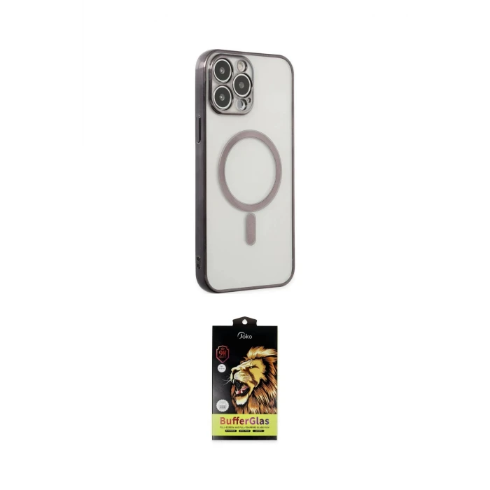 ieg™ iPhone 14 Pro Kılıf Doruk Minimal - Siyah Buffer Cam Ekran Koruyucu