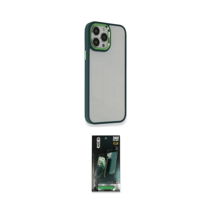 ieg™ iPhone 14 Pro Kılıf Eksen Doku Prime - Siyah 360 Mat Full Body Arka Koruyucu